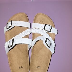 Elegant White Braided Sandals